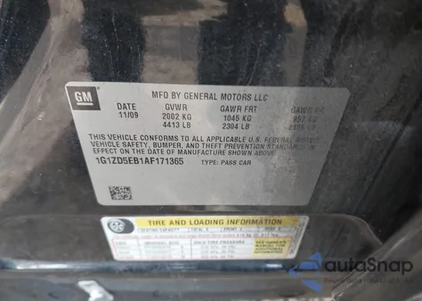 2010 Chevrolet Malibu Lt from USA, damaged, VIN 1G1ZD5EB1AF171365